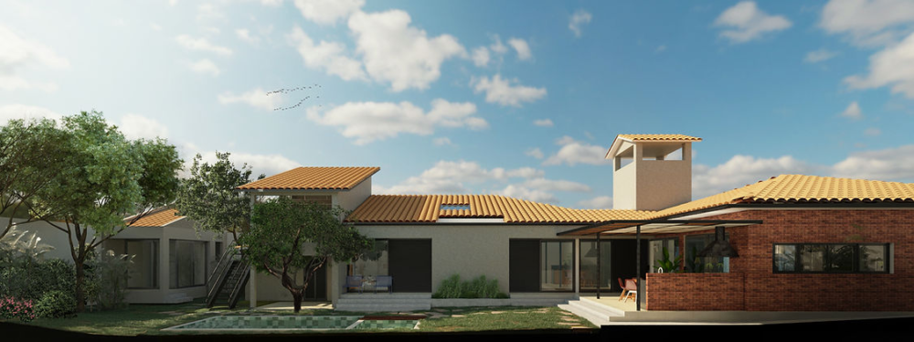 Fachada residencial térrea em projeto da Labra